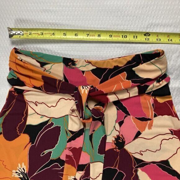 Veronica M. Maxi Skirt Womens Size XS Multicolor Geometric Tie Waistband Stretch - Picture 12 of 13